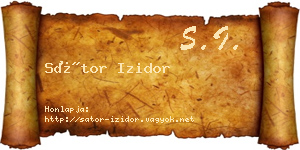 Sátor Izidor névjegykártya
